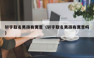 轩字取名男孩有寓意（轩字取名男孩有寓意吗）