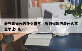 看到蜘蛛代表什么寓意（看到蜘蛛代表什么寓意早上6点）