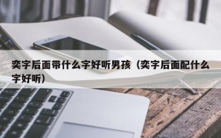 奕字后面带什么字好听男孩（奕字后面配什么字好听）