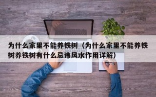 为什么家里不能养铁树（为什么家里不能养铁树养铁树有什么忌讳风水作用详解）