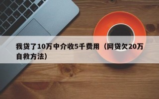 我贷了10万中介收5千费用（网贷欠20万自救方法）