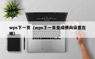 wps下一页（wps下一页变成横向设置在哪）