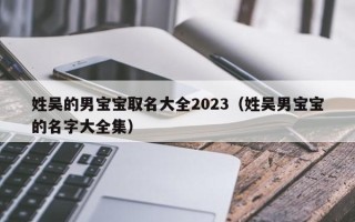 姓吴的男宝宝取名大全2023（姓吴男宝宝的名字大全集）