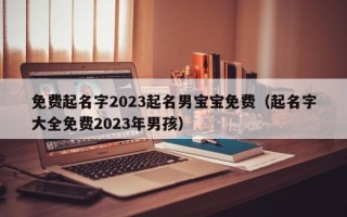 免费起名字2023起名男宝宝免费（起名字大全免费2023年男孩）