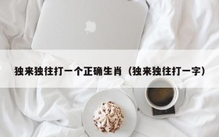 独来独往打一个正确生肖（独来独往打一字）