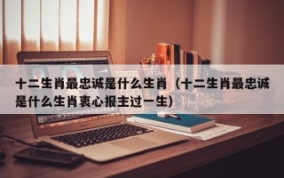 十二生肖最忠诚是什么生肖（十二生肖最忠诚是什么生肖衷心报主过一生）