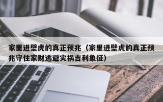 家里进壁虎的真正预兆（家里进壁虎的真正预兆守住家财逃避灾祸吉利象征）