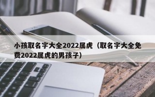 小孩取名字大全2022属虎（取名字大全免费2022属虎的男孩子）